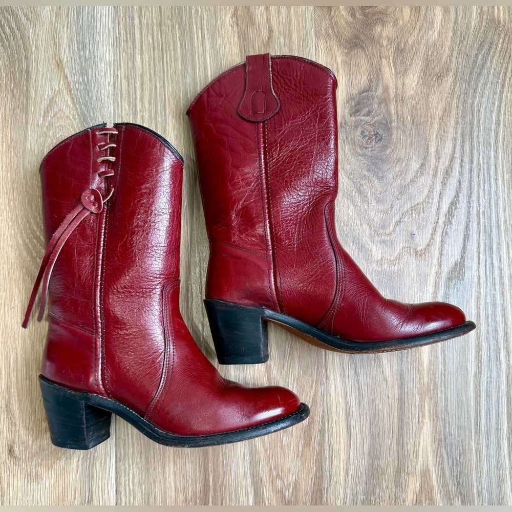 Miss Capezio Boots Burgundy Western Cowgirl Boots Size 6.5 M EUC